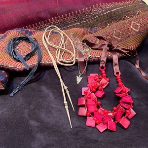 Variety of mixed media necklaces